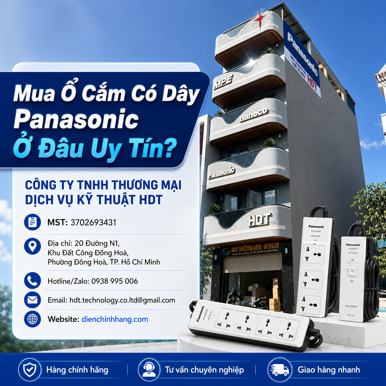 Ổ Cắm Có Dây Panasonic | Ổ Cắm Kéo Dài Panasonic