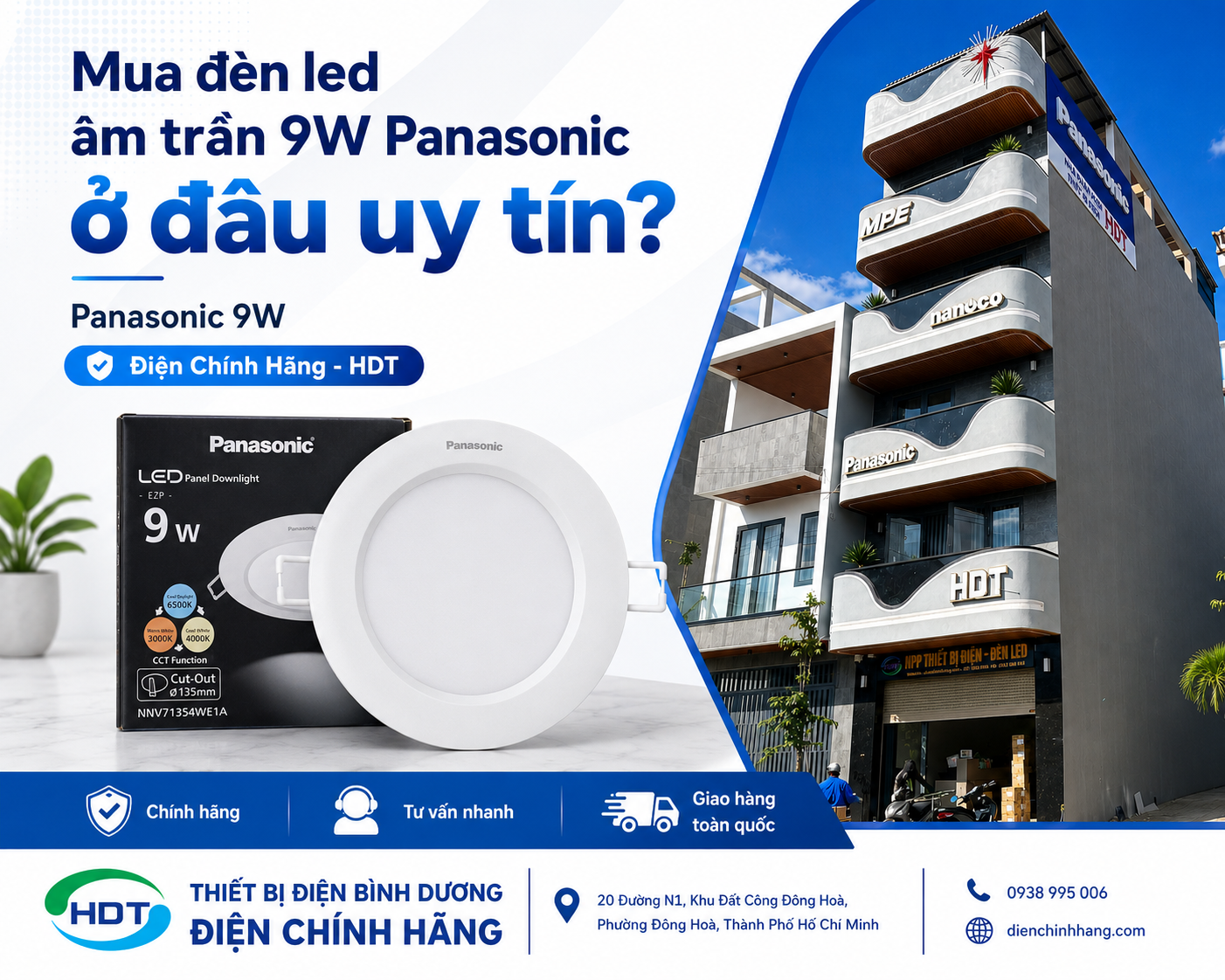 Đèn led âm trần 9W Panasonic có tốt không?