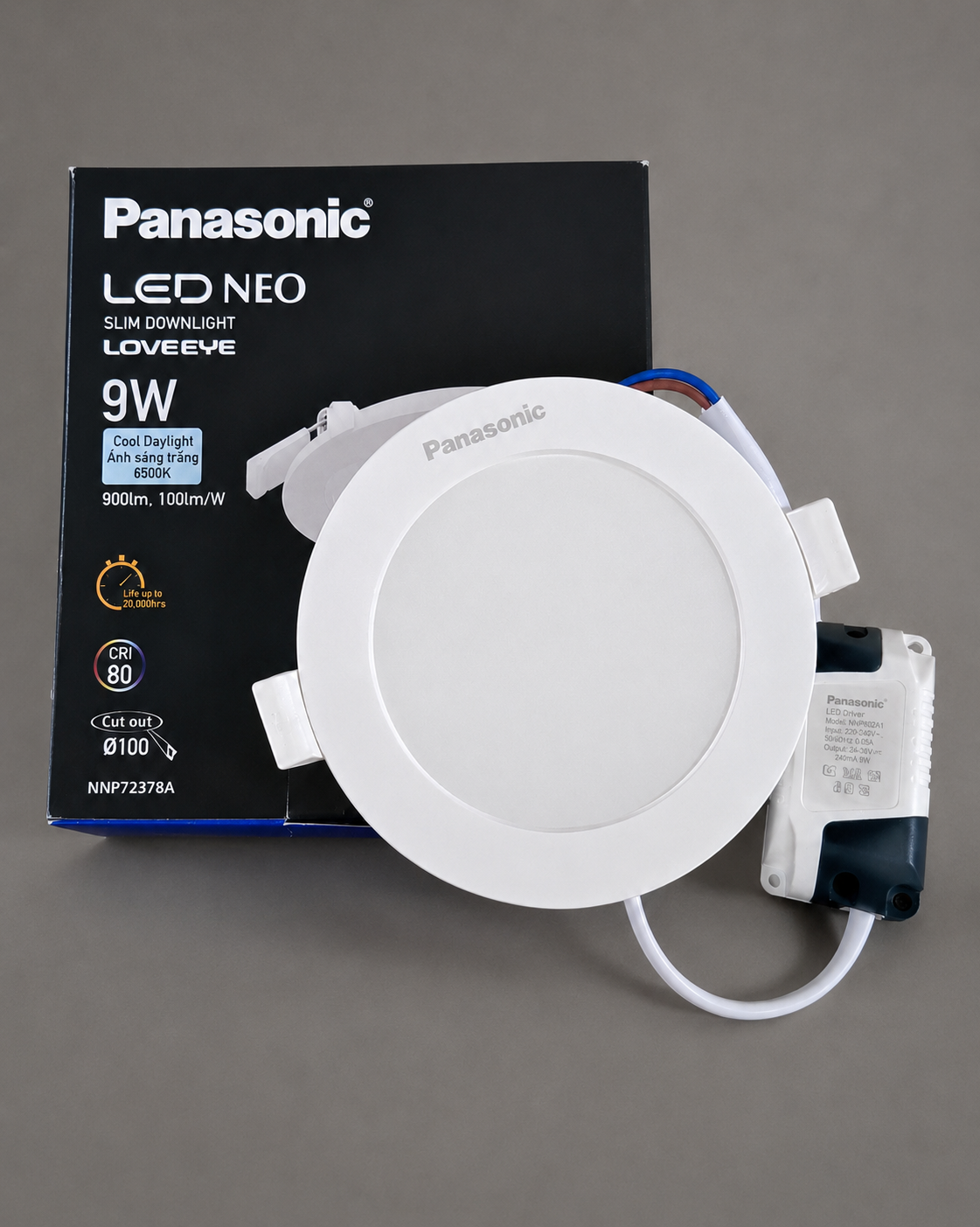 Đèn led âm trần Panasonic 9W phi 90 và phi 100 khác nhau thế nào?
