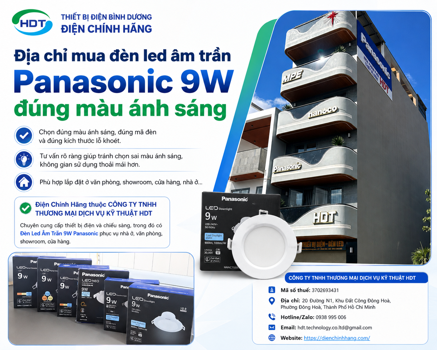 Nên chọn đèn led âm trần Panasonic 9W ánh sáng trắng, vàng hay trung tính?
