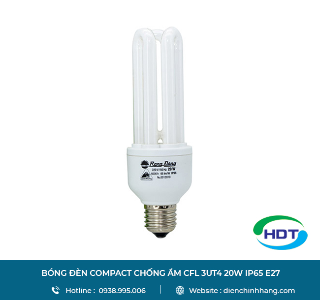Bóng đèn Compact chống ẩm CFL 3UT4 20W IP65 E27