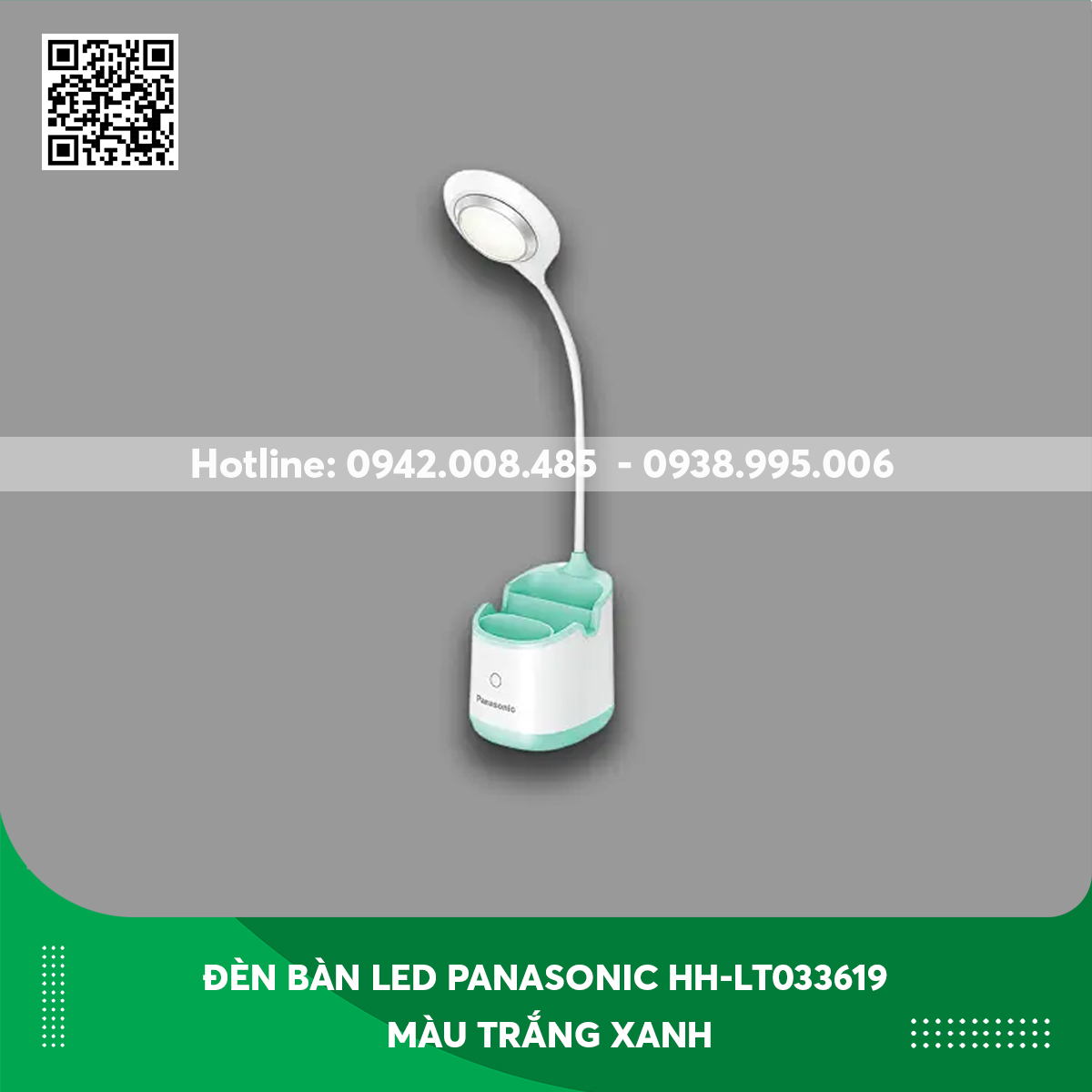 Đèn bàn LED Panasonic HH-LT033619 màu trắng xanh