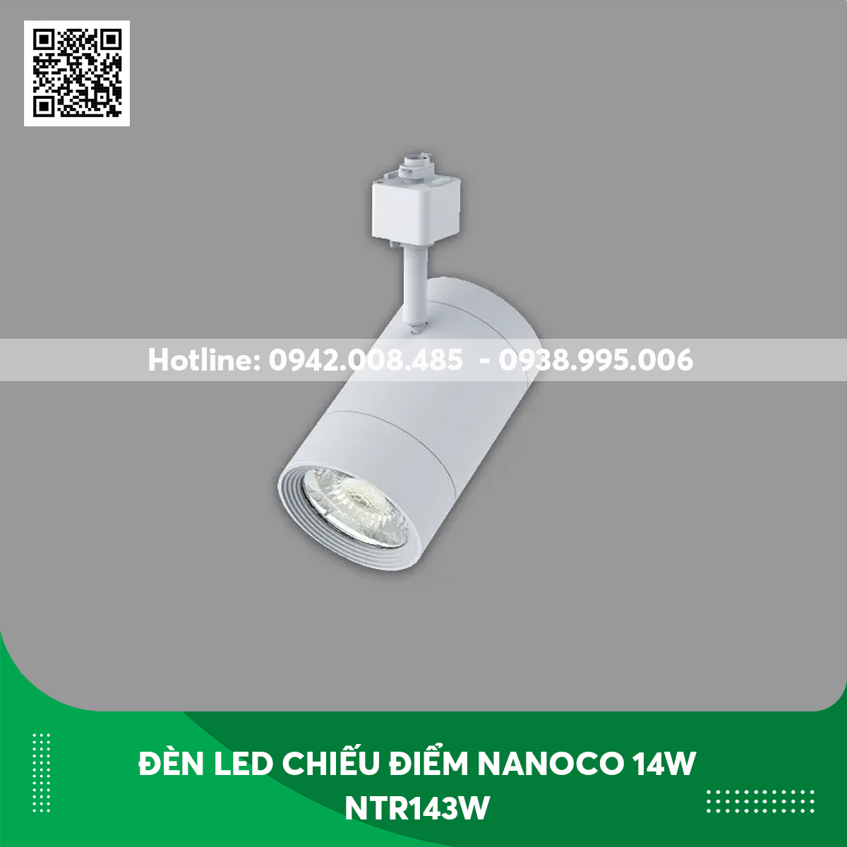Đèn led chiếu điểm Nanoco 14w NTR143W thân trắng ánh sáng vàng