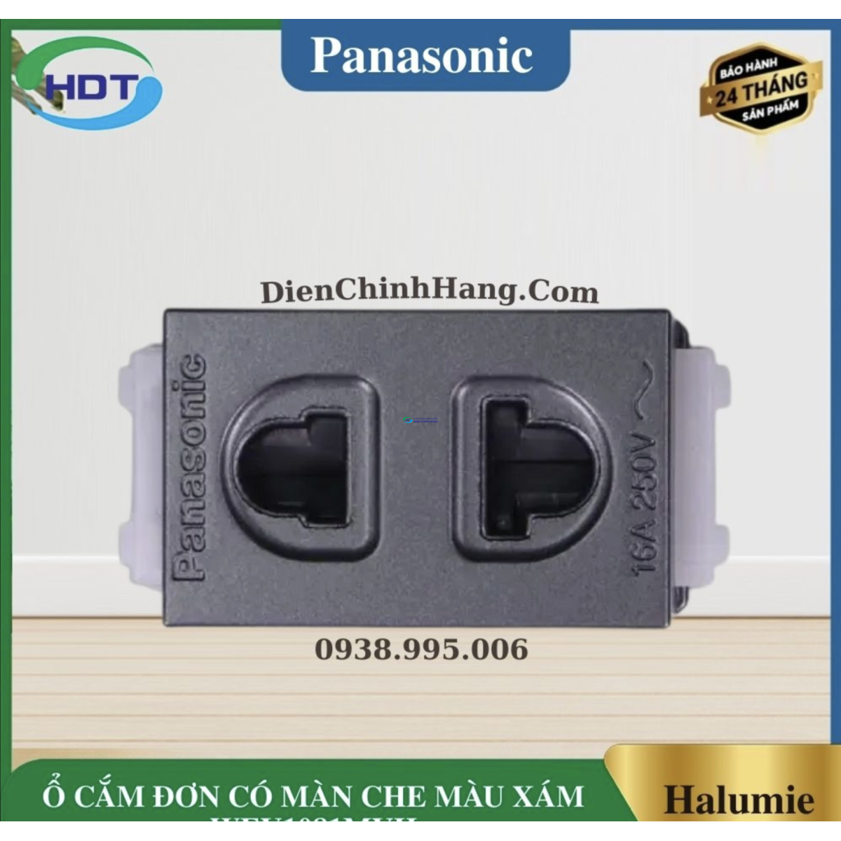 Ổ CẮM ĐƠN CÓ MÀNG CHE MÀU XÁM WEV1081MYH