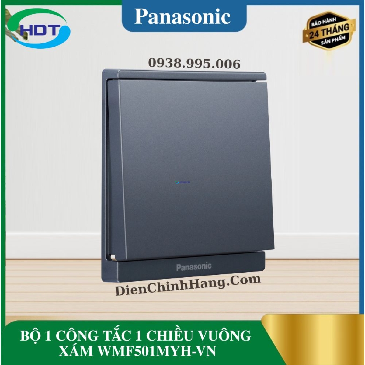 BỘ 1 CÔNG TẮC 1 CHIỀU VUÔNG XÁM WMF501MYH-VN