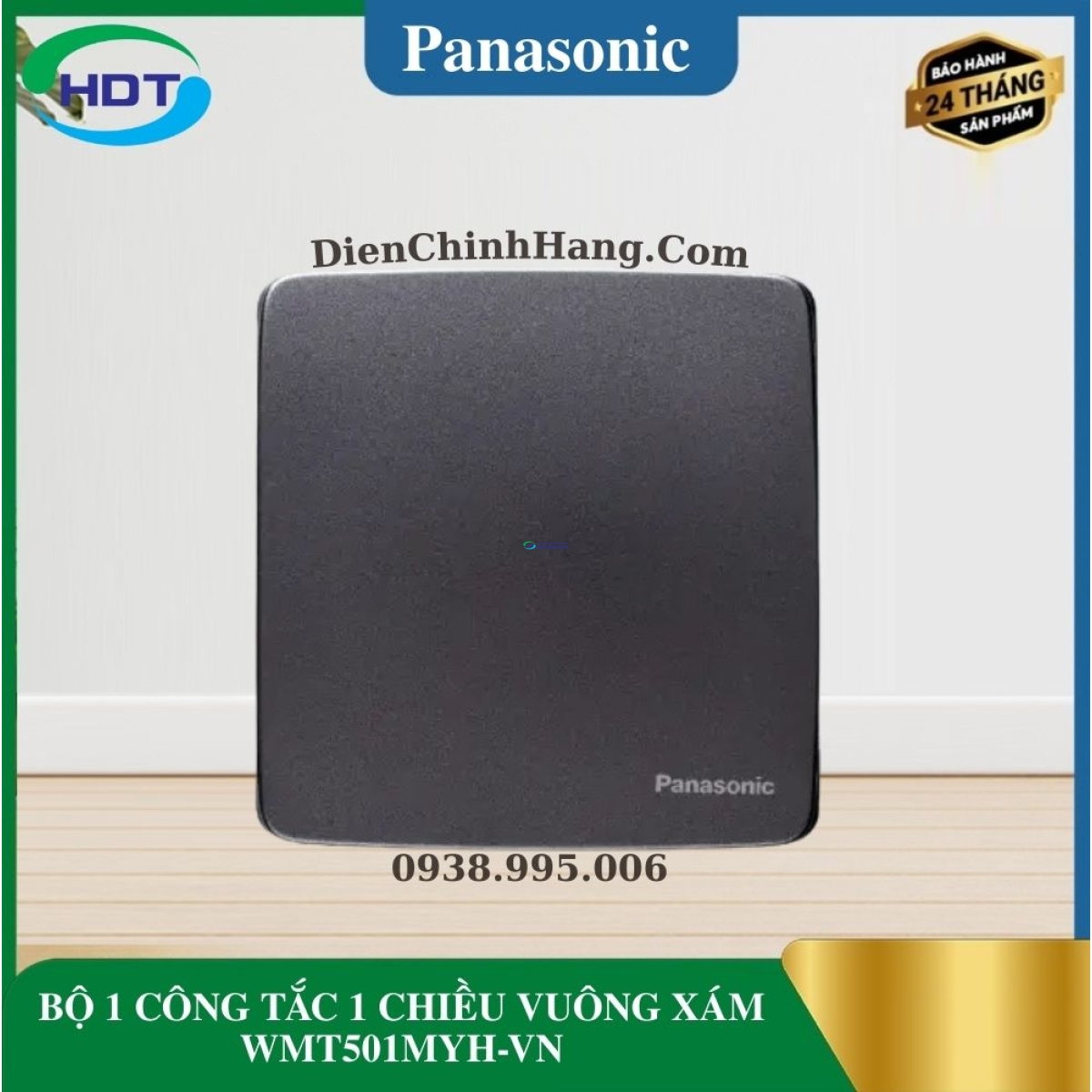 BỘ 1 CÔNG TẮC 1 CHIỀU VUÔNG XÁM WMT501MYH-VN