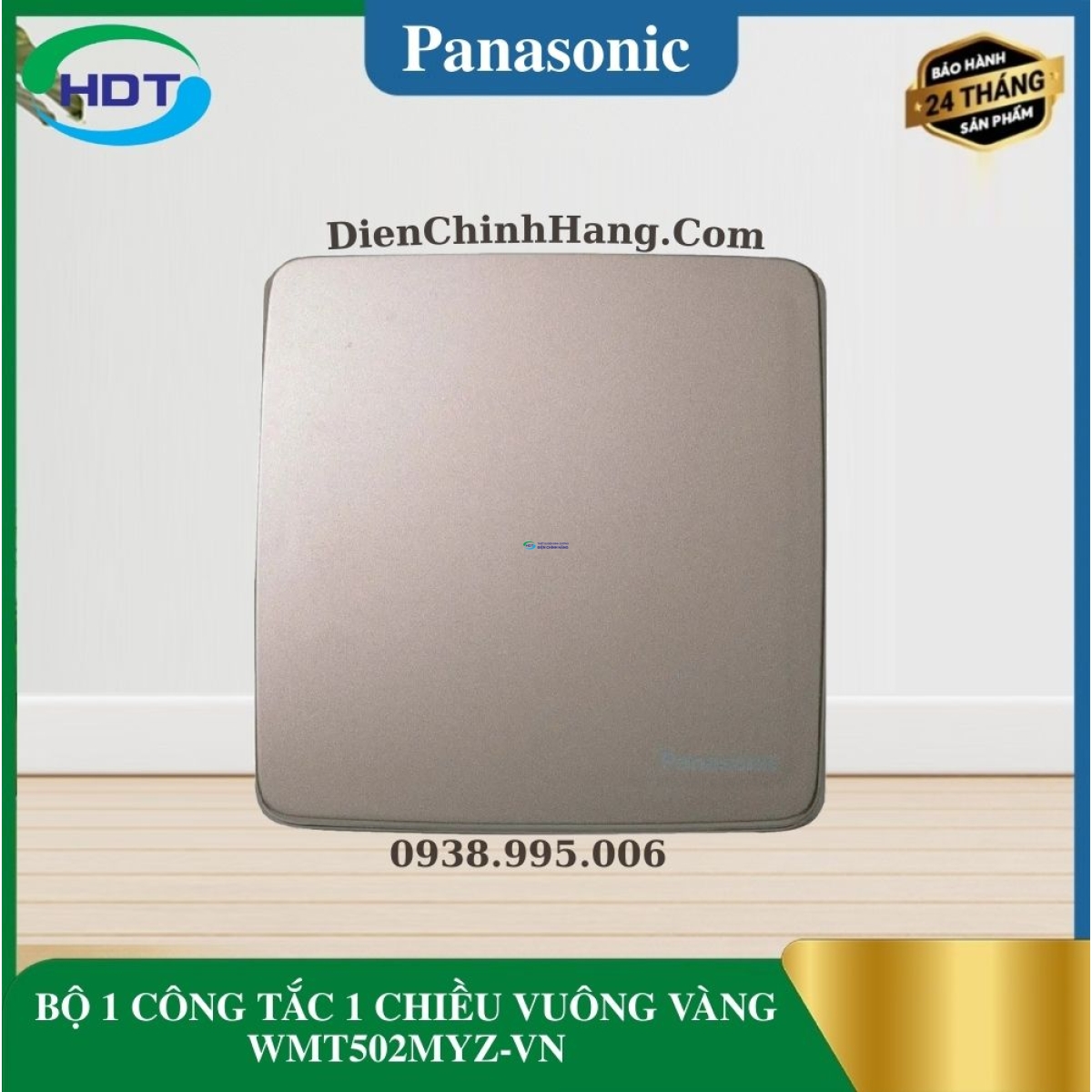 BỘ 1 CÔNG TẮC 2 CHIỀU VUÔNG VÀNG WMT502MYZ-VN