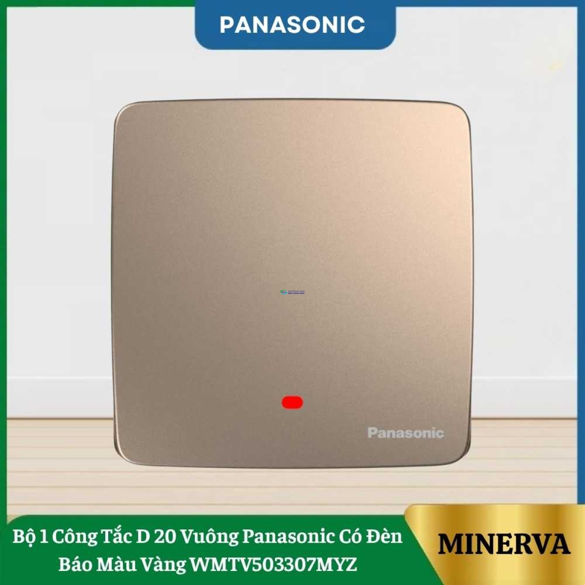 Bộ 1 Công Tắc D 20 Vuông Panasonic Có Đèn Báo Màu Vàng WMTV503307MYZ