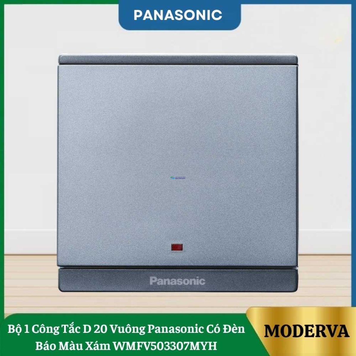 Bộ 1 Công Tắc D 20 Vuông Panasonic Có Đèn Báo Màu Xám WMFV503307MYH