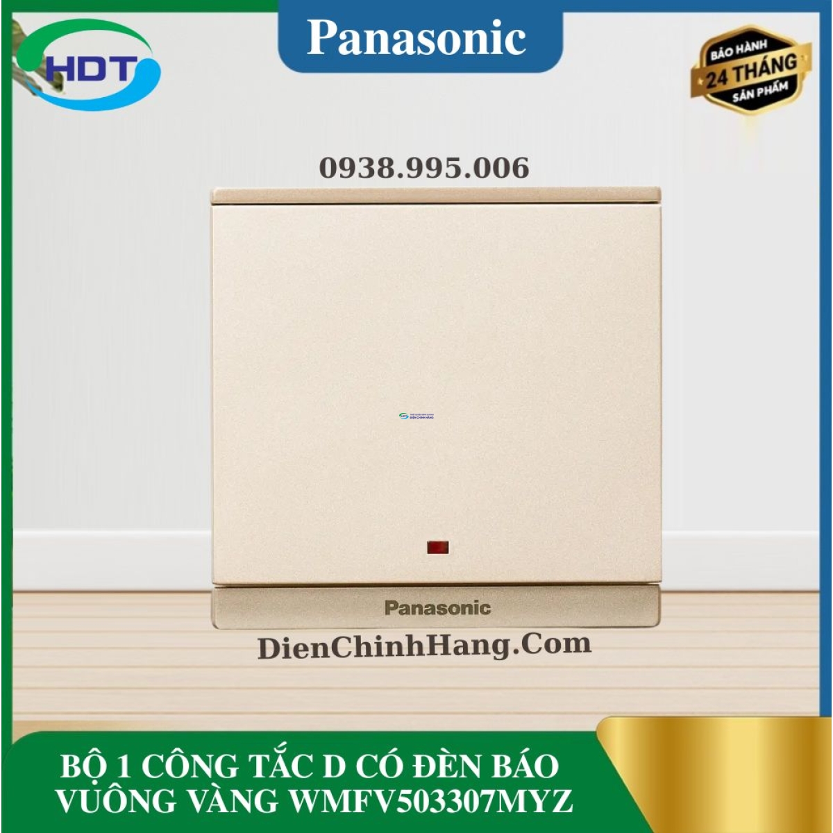 BỘ 1 CÔNG TẮC D CÓ ĐÈN BÁO VUÔNG VÀNG WMFV503307MYZ