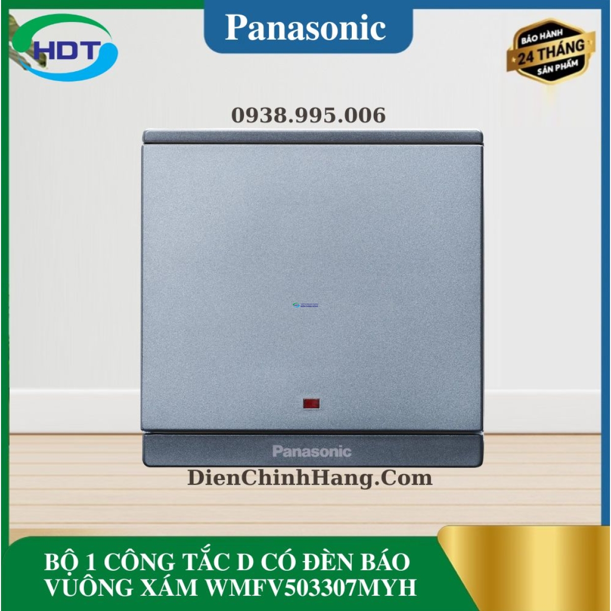 BỘ 1 CÔNG TẮC D CÓ ĐÈN BÁO VUÔNG XÁM WMFV503307MYH