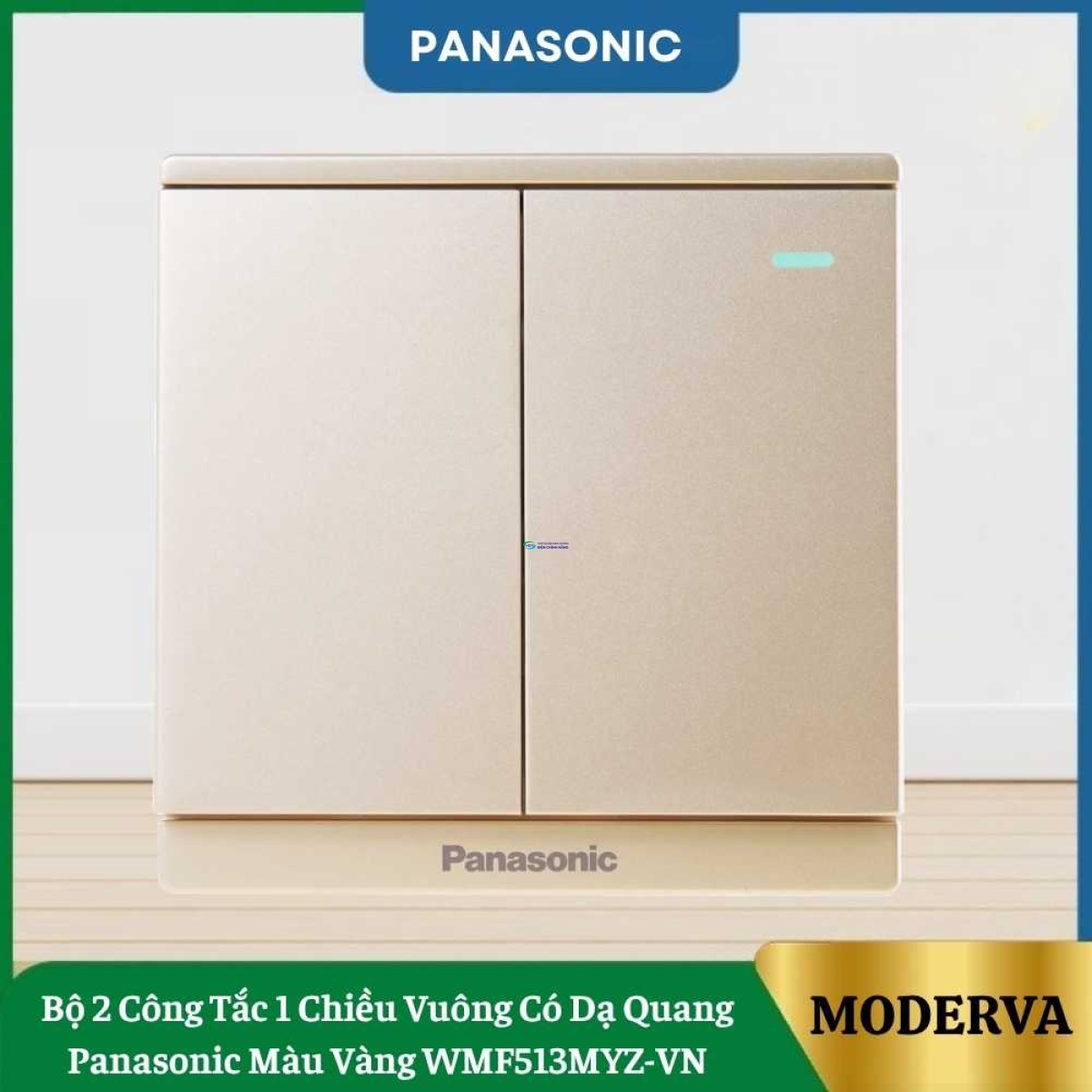 Bộ 2 Công Tắc 1 Chiều Vuông Có Dạ Quang Panasonic Màu Vàng WMF513MYZ-VN