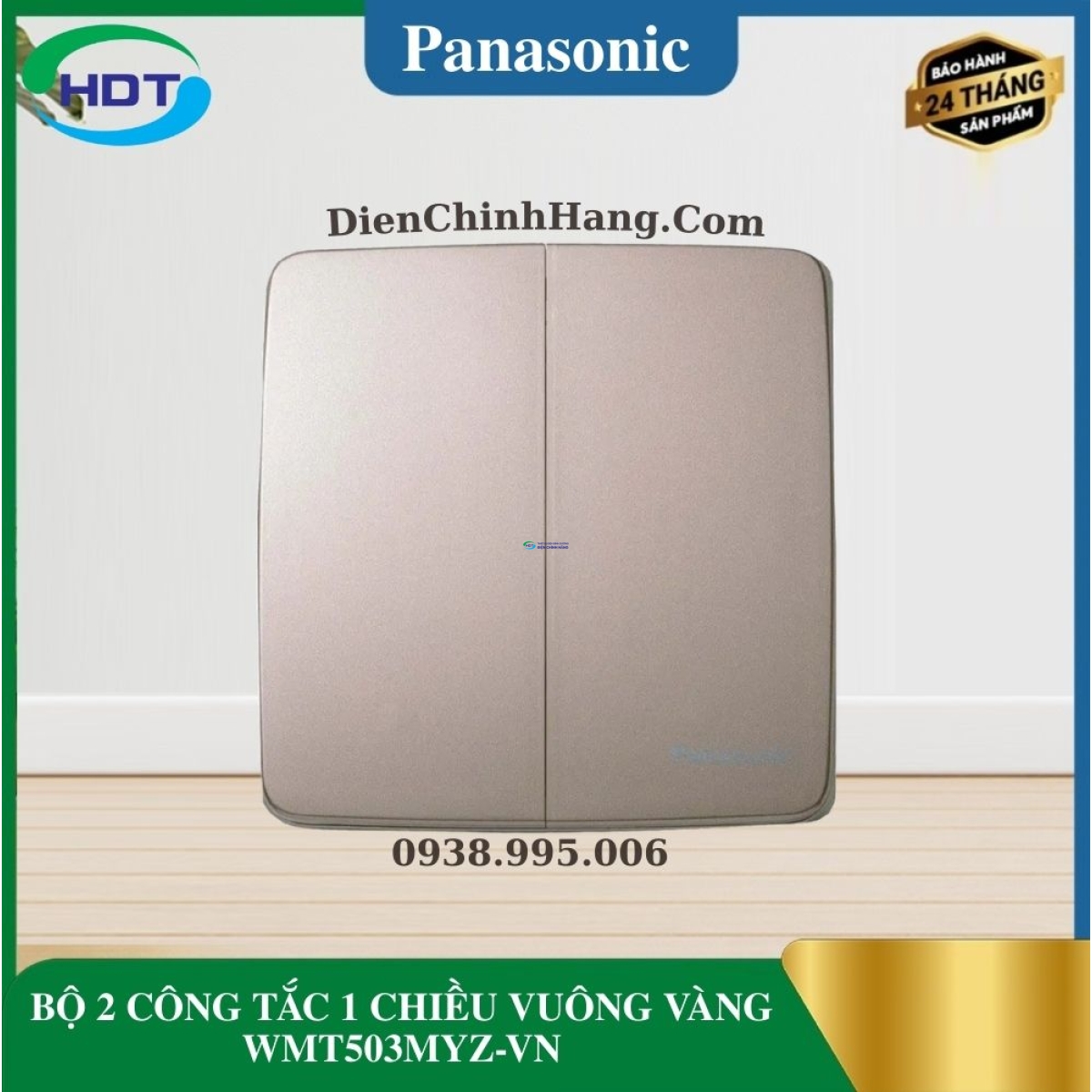 BỘ 2 CÔNG TẮC 1 CHIỀU VUÔNG VÀNG WMT503MYZ-VN