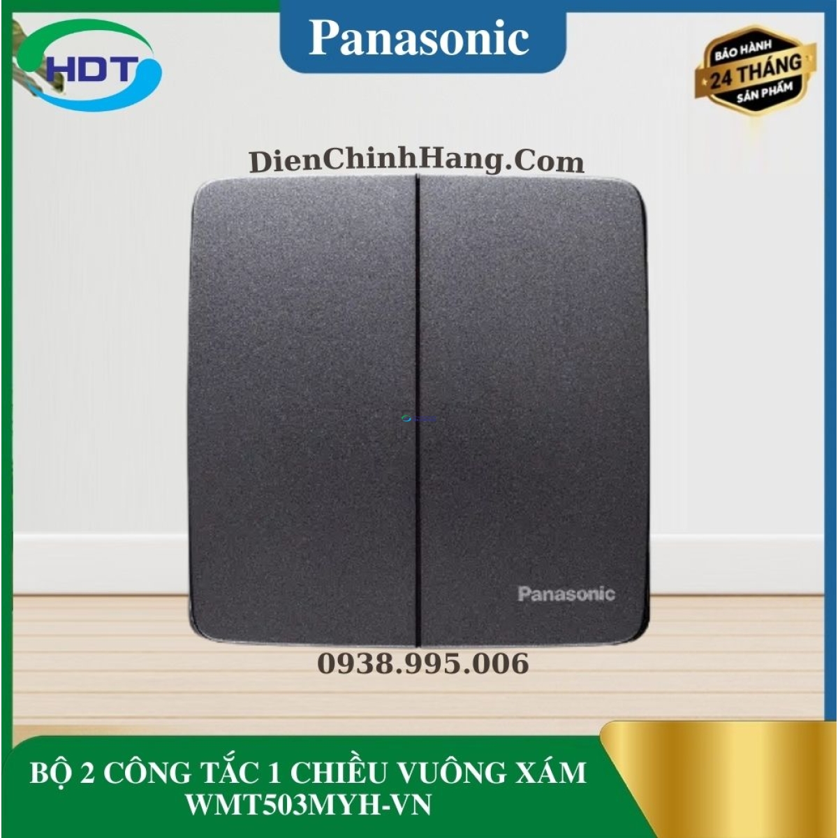 BỘ 2 CÔNG TẮC 1 CHIỀU VUÔNG XÁM WMT503MYH-VN