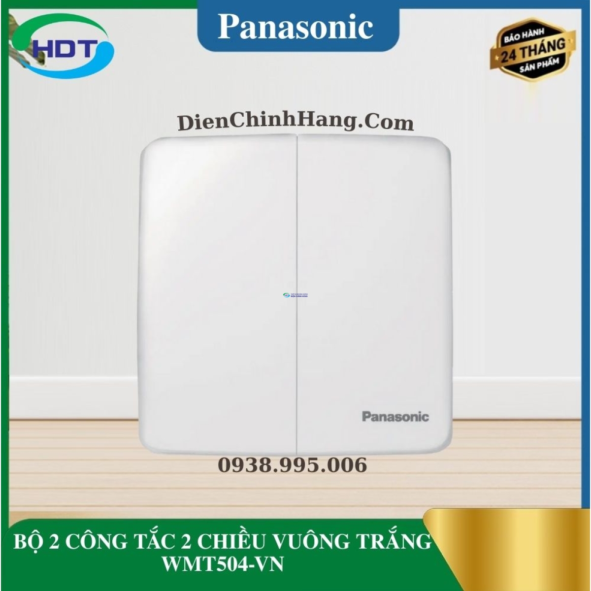 BỘ 2 CÔNG TẮC 2 CHIỀU VUÔNG TRẮNG WMT504-VN