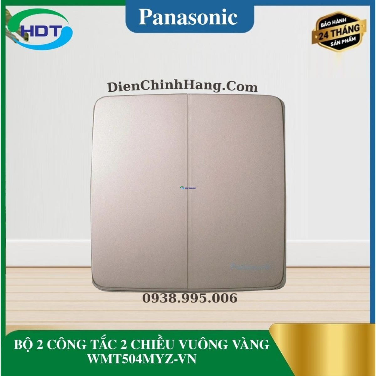 BỘ 2 CÔNG TẮC 2 CHIỀU VUÔNG VÀNG WMT504MYZ-VN