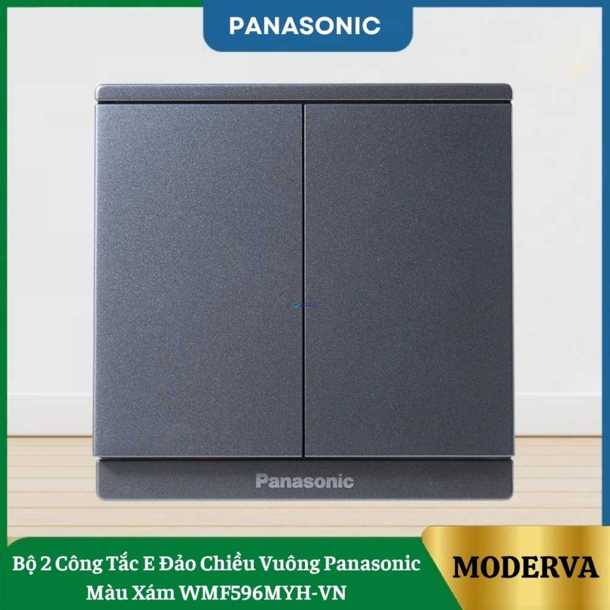 Bộ 2 Công Tắc E Đảo Chiều Vuông Panasonic Màu Xám WMF596MYH-VN