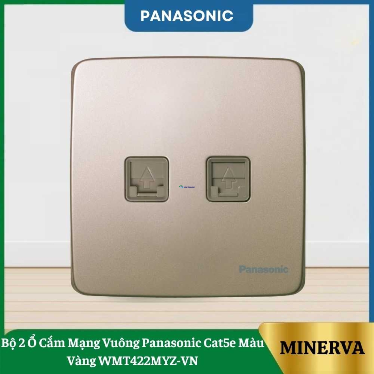 Bộ 2 Ổ Cắm Mạng Vuông Panasonic Cat5e Màu Vàng WMT422MYZ-VN