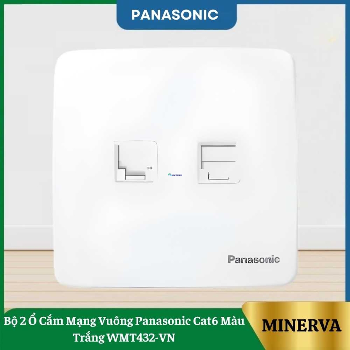 Bộ 2 Ổ Cắm Mạng Vuông Panasonic Cat6 Màu Trắng WMT432-VN