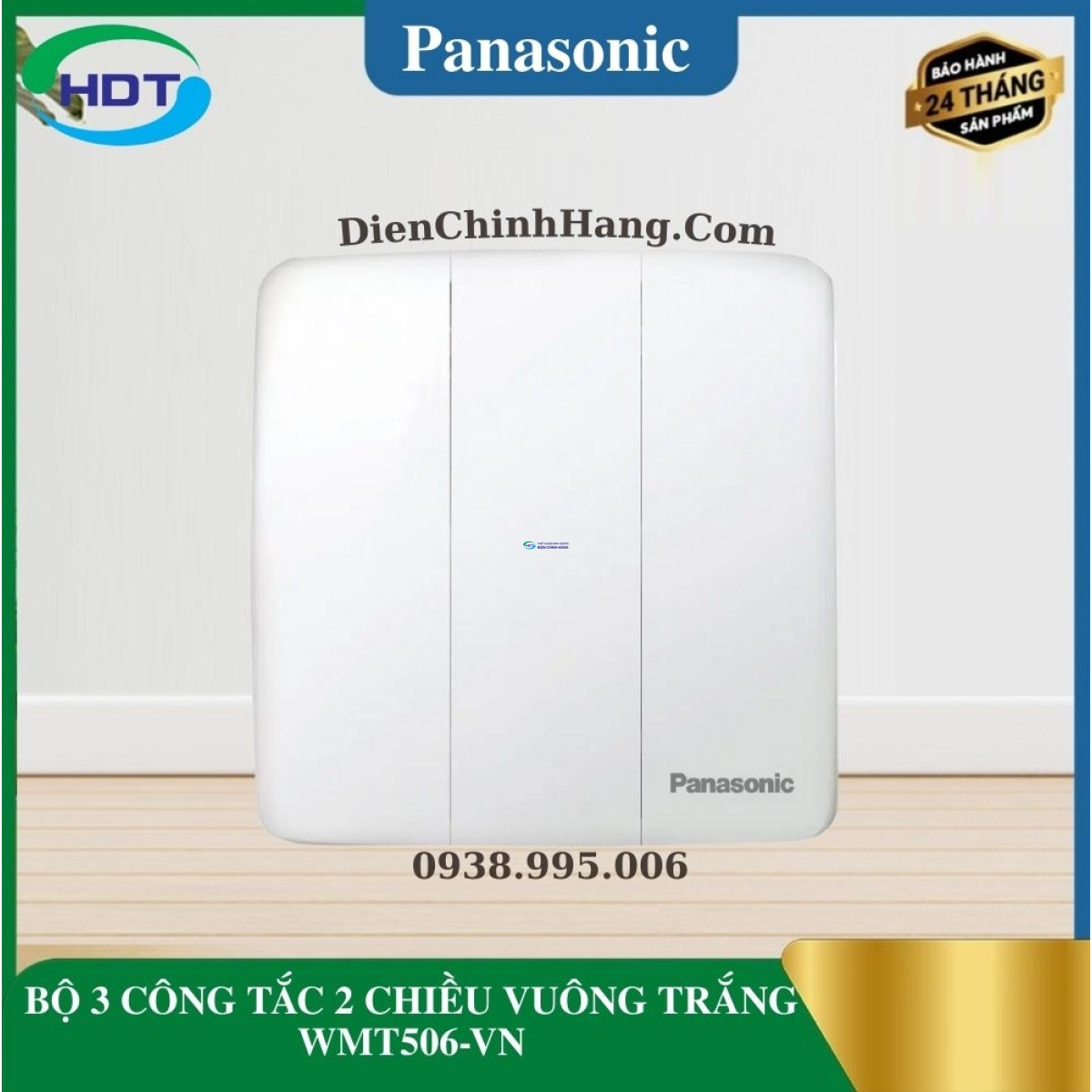 BỘ 3 CÔNG TẮC 2 CHIỀU VUÔNG TRẮNG WMT506-VN