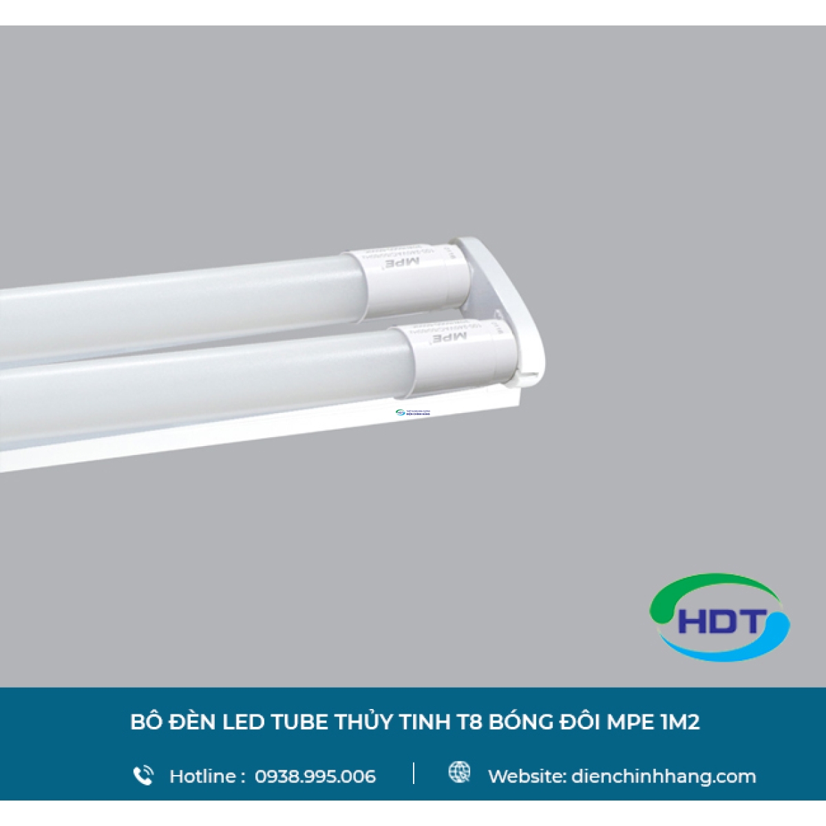 BỘ ĐÈN LED TUBE THỦY TINH MPE T8 BÓNG ĐÔI 1M2