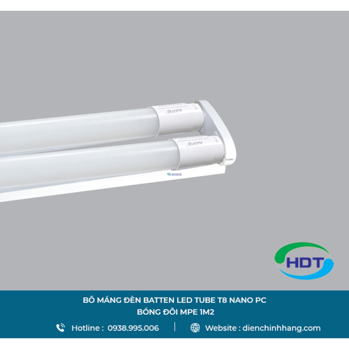 BỘ MÁNG ĐÈN BATTEN LED TUBE MPE T8 NANO PC BÓNG ĐÔI 1M2