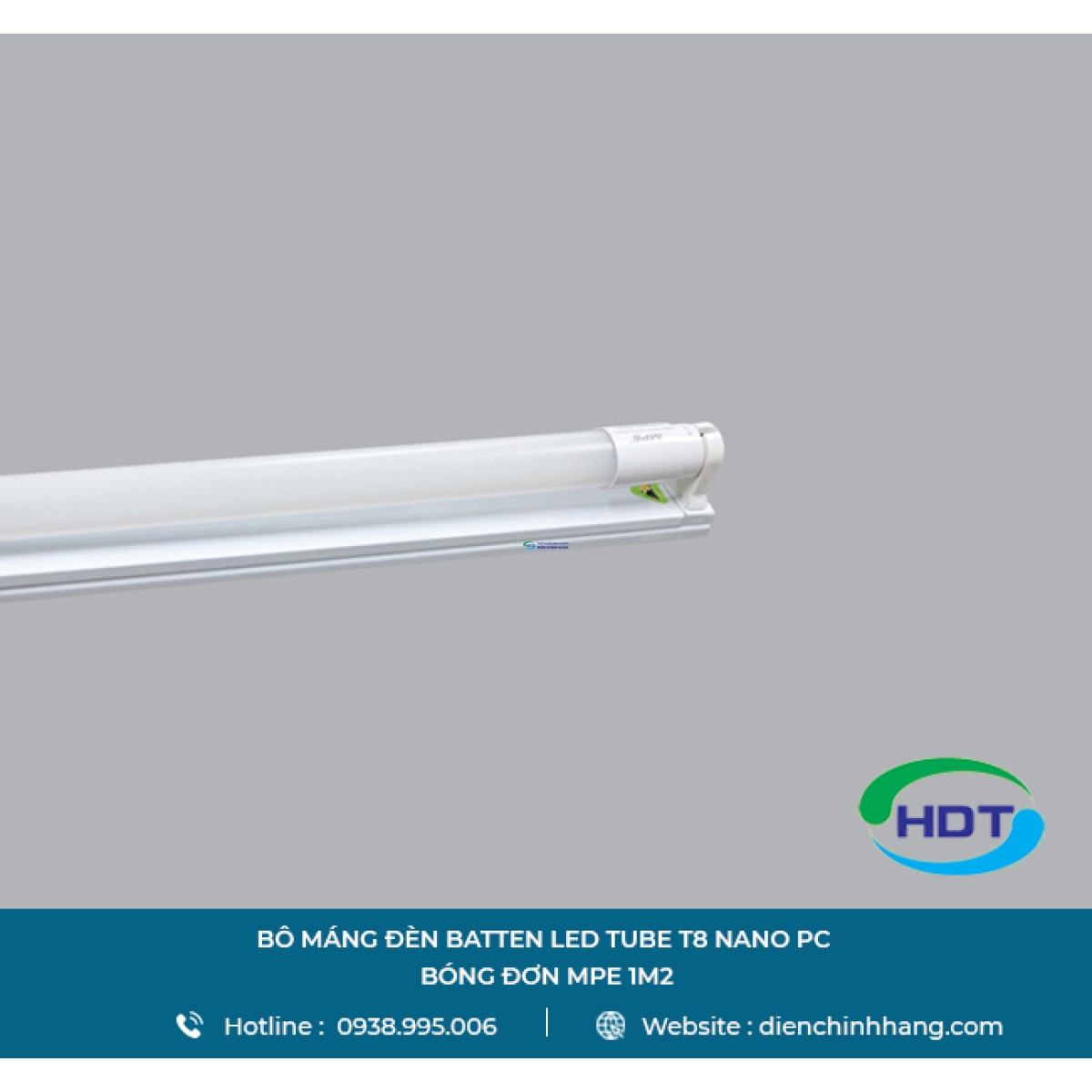 BỘ MÁNG ĐÈN BATTEN LED TUBE MPE T8 NANO PC BÓNG ĐƠN 1M2