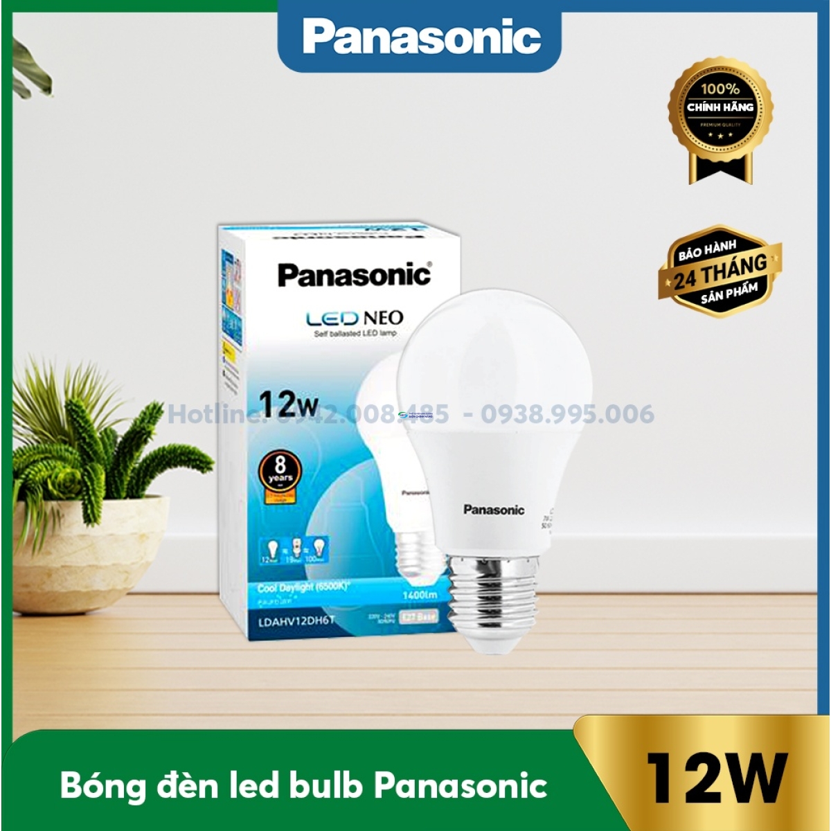Bóng đèn Led Bulb 12w Panasonic Neo LDAHV12DH6T ánh sáng trắng