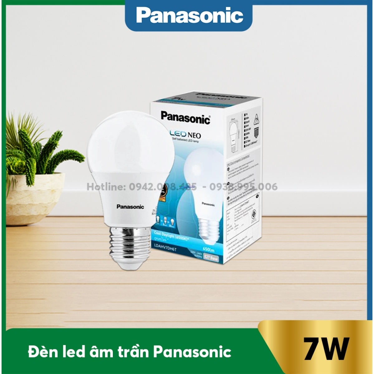 Bóng đèn Led Bulb 7w Panasonic Neo LDAHV7DH6T ánh sáng trắng