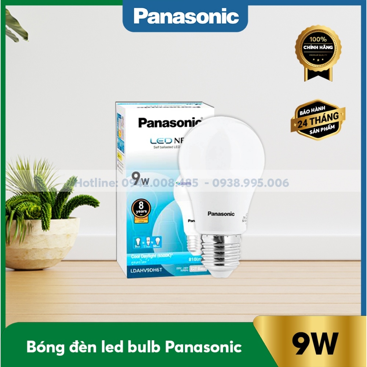 Bóng đèn Led Bulb 9w Panasonic Neo LDAHV9DH6T ánh sáng trắng