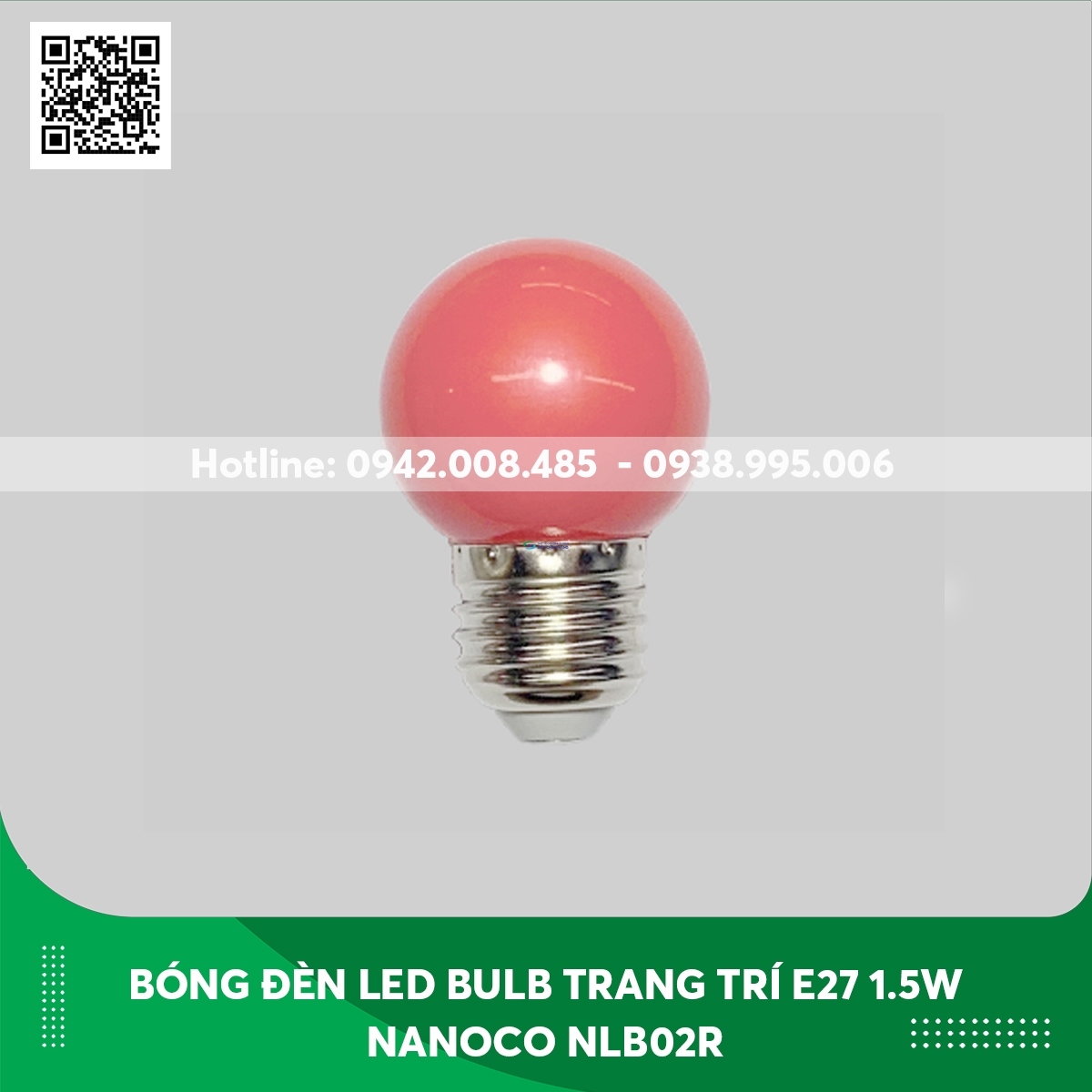 Bóng đèn Led tròn Nanoco 1.5w NLB02R/ NLB02B/ NLB02G