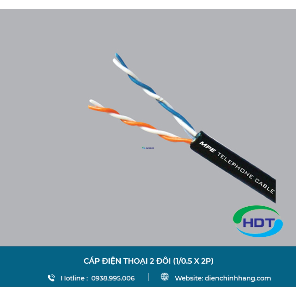 CÁP ĐIỆN THOẠI MPE 2 ĐÔI (1/0.5 X 2P)