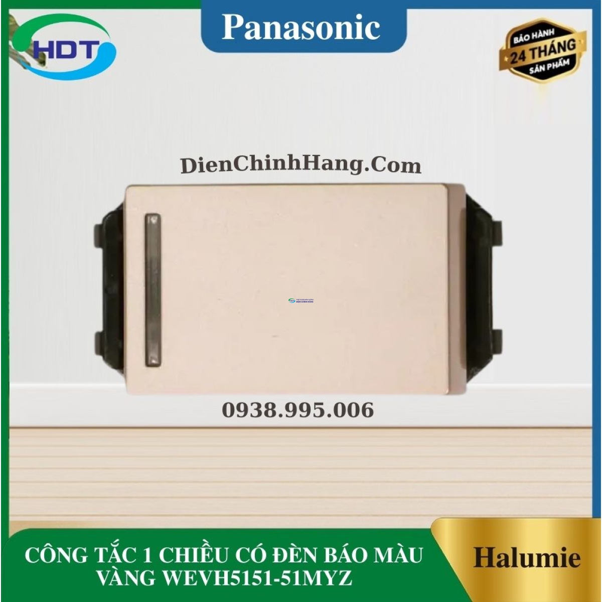 CÔNG TẮC 1 CHIỀU CÓ ĐÈN BÁO MÀU VÀNG WEVH5151-51MYZ