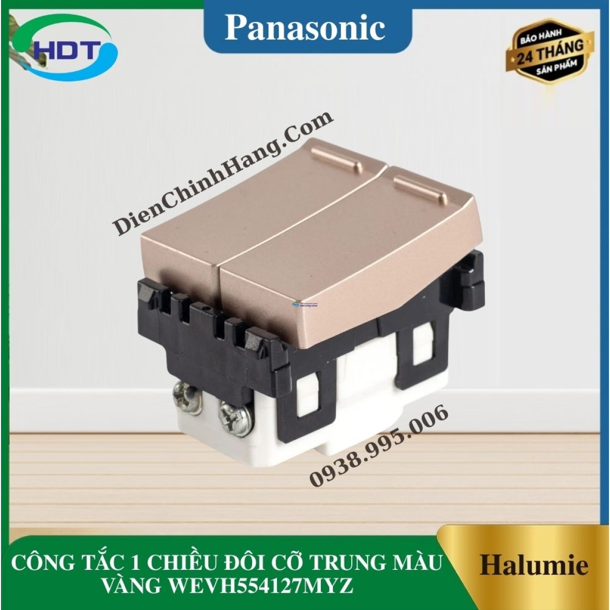 CÔNG TẮC 1 CHIỀU ĐÔI CỞ TRUNG MÀU VÀNG WEVH554127MYZ