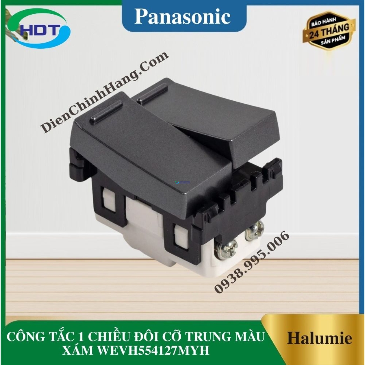 CÔNG TẮC 1 CHIỀU ĐÔI CỞ TRUNG MÀU XÁM WEVH554127MYH