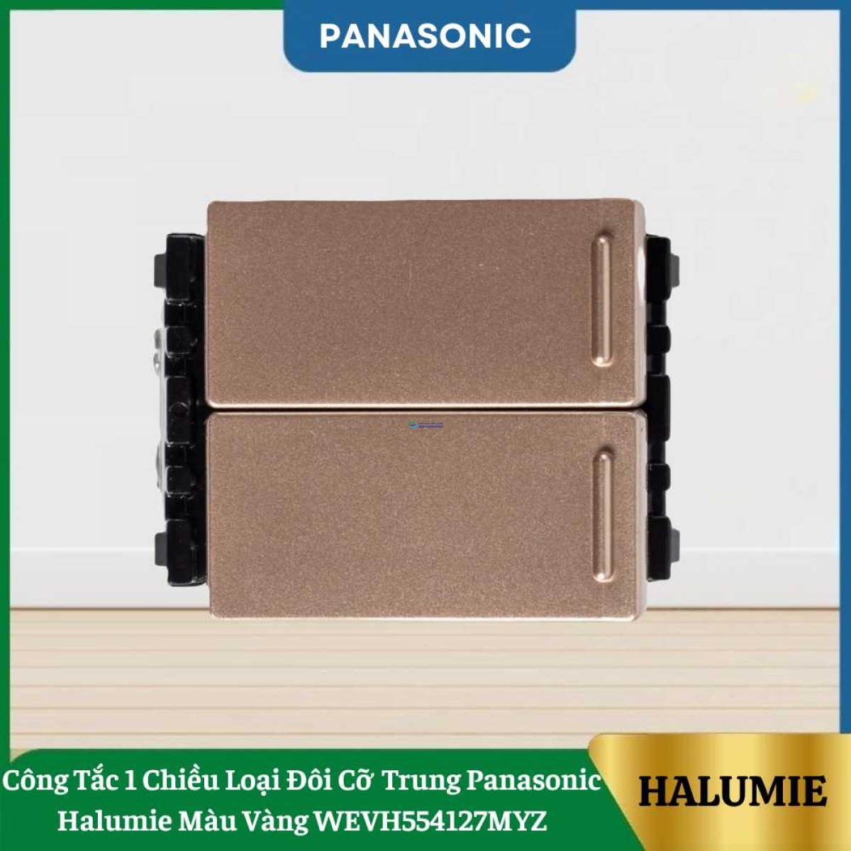 Công Tắc 1 Chiều Loại Đôi Cỡ Trung Panasonic Halumie Màu Vàng WEVH554127MYZ
