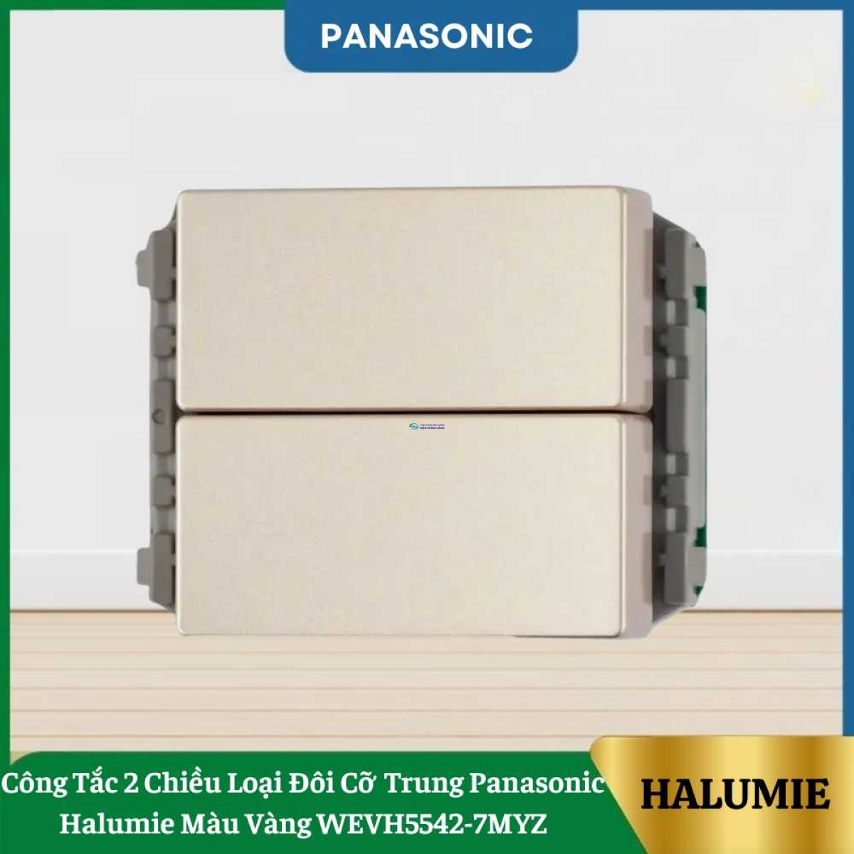 Công Tắc 2 Chiều Loại Đôi Cỡ Trung Panasonic Halumie Màu Vàng WEVH5542-7MYZ