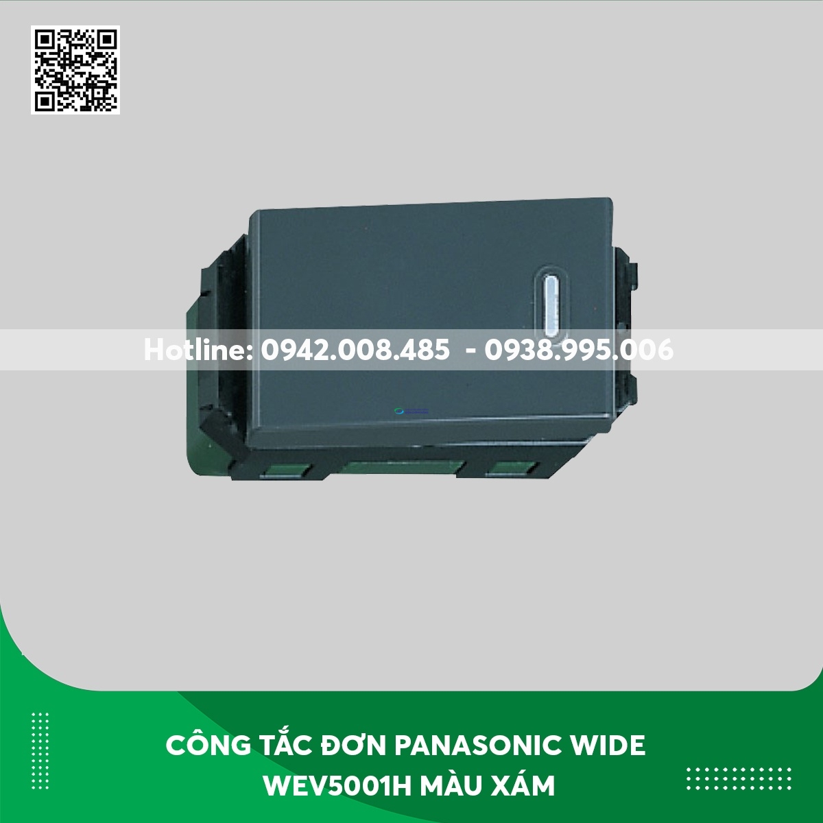 Công tắc đơn Panasonic dòng Wide WEV5001H 1 chiều loại cắm nhanh không có đèn báo màu xám