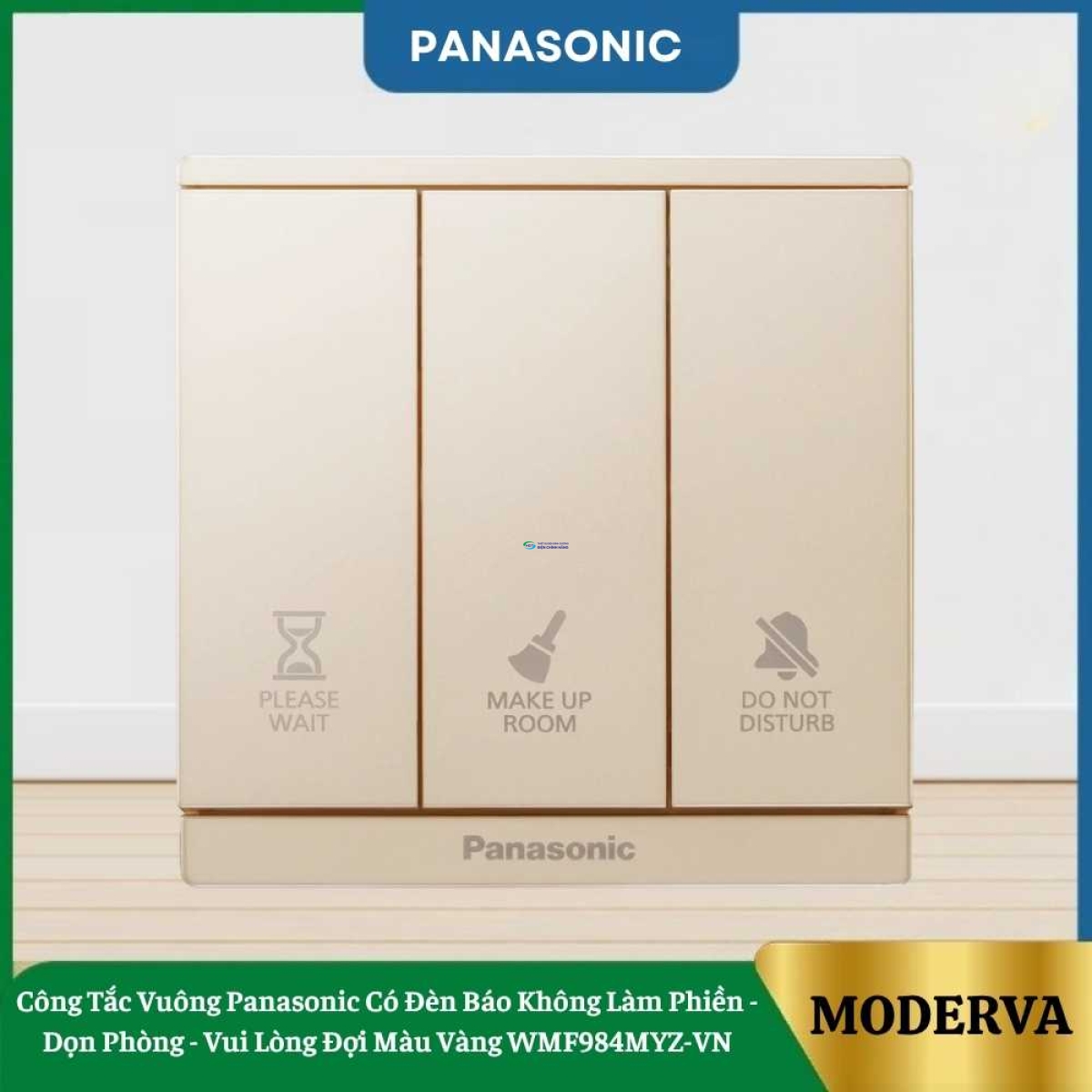 Công Tắc Vuông Panasonic Có Đèn Báo Không Làm Phiền - Dọn Phòng - Vui Lòng Đợi Màu Vàng WMF984MYZ-VN