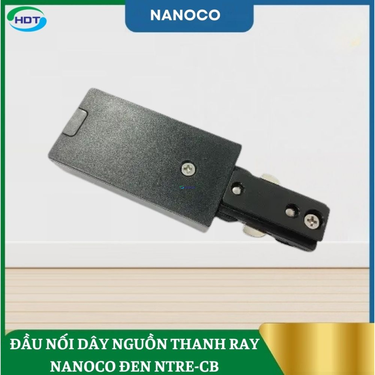 Đầu Nối Dây Nguồn Cho Thanh Ray Đèn Rọi Đen NTRE-CB
