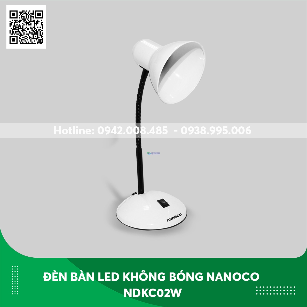 Đèn bàn LED không bóng Nanoco NDKC02W màu trắng