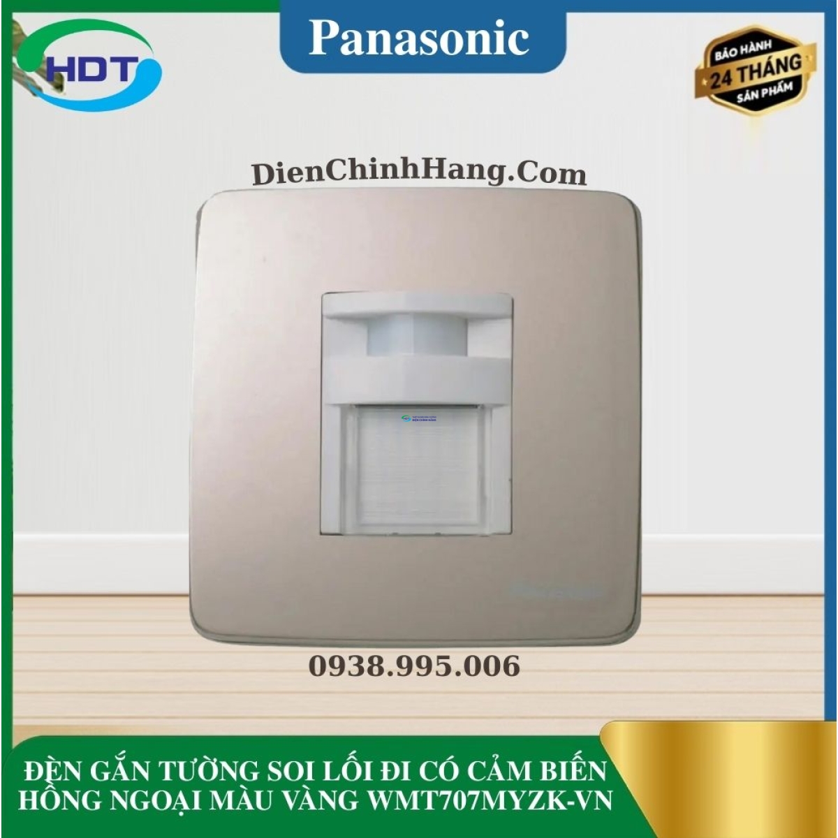 ĐÈN GẮN TƯỜNG SOI LỐI ĐI CÓ CẢM BIẾN HỒNG NGOẠI MÀU VÀNG WMT707MYZK-VN