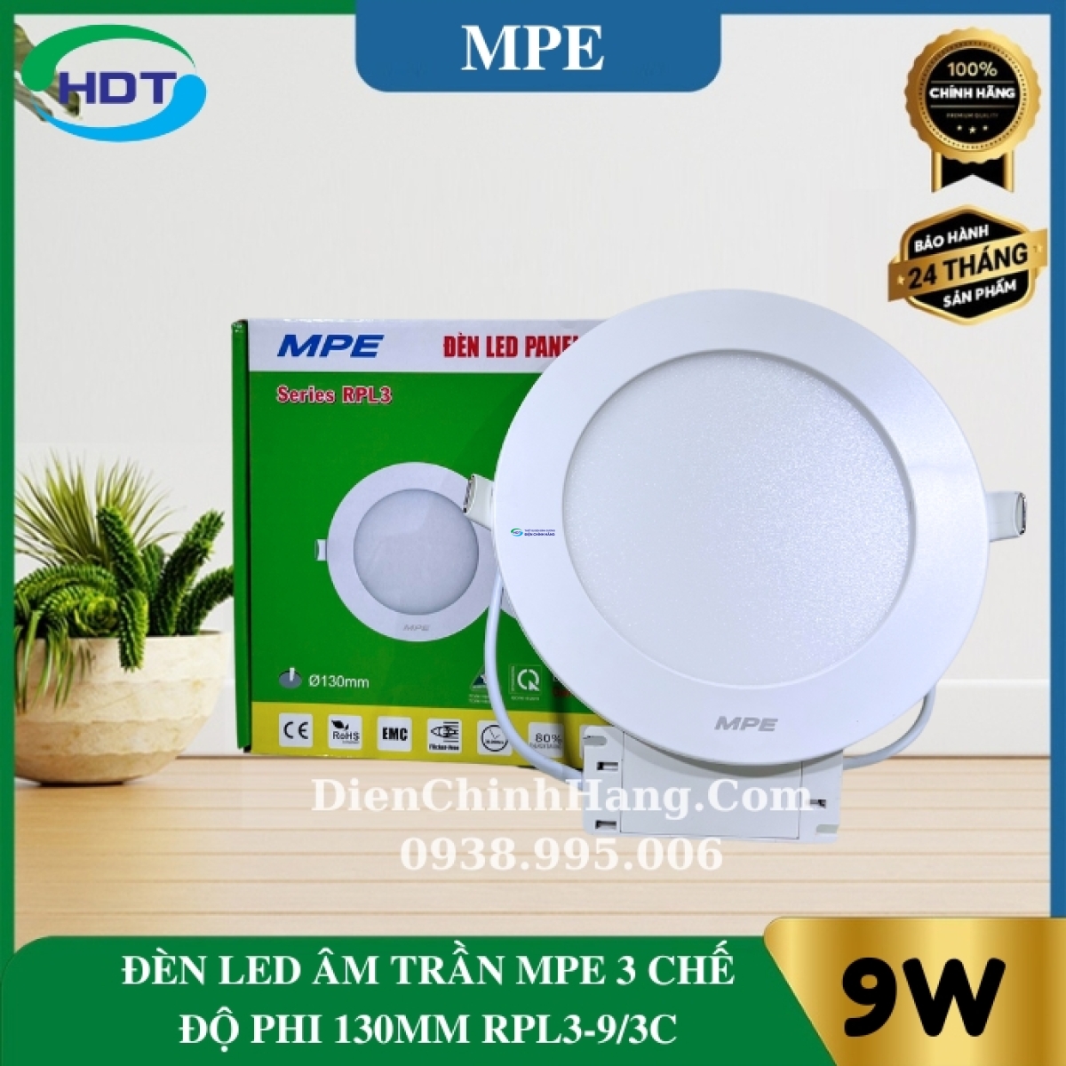Đèn Led Âm Trần MPE 9W Tròn RPL3-9/3C