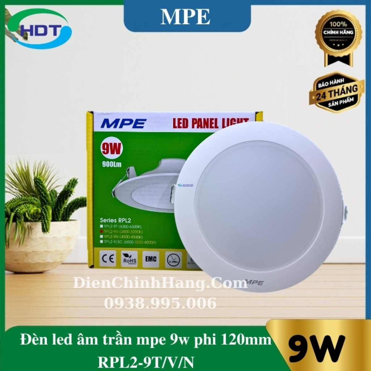 Đèn Led Âm Trần MPE 9W Tròn RPL2-9T/V/N