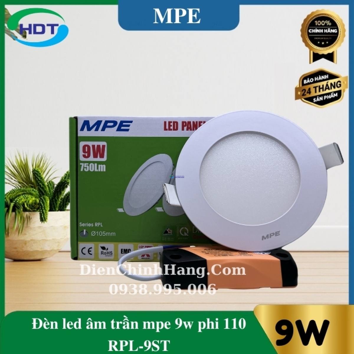 Đèn Led Âm Trần MPE 9W Tròn RPL-9ST/N/V