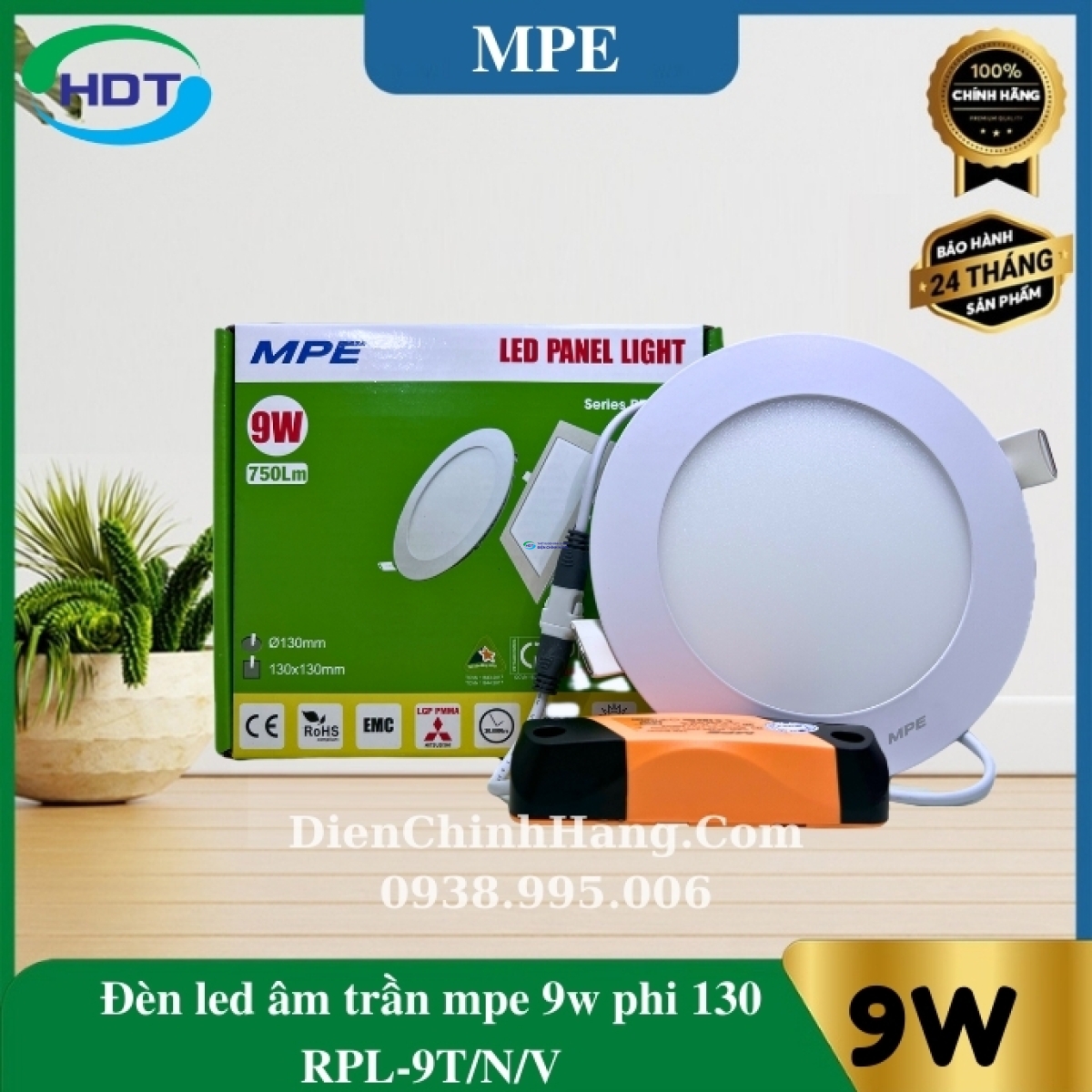 Đèn Led Âm Trần MPE 9W Tròn RPL-9T/N/V