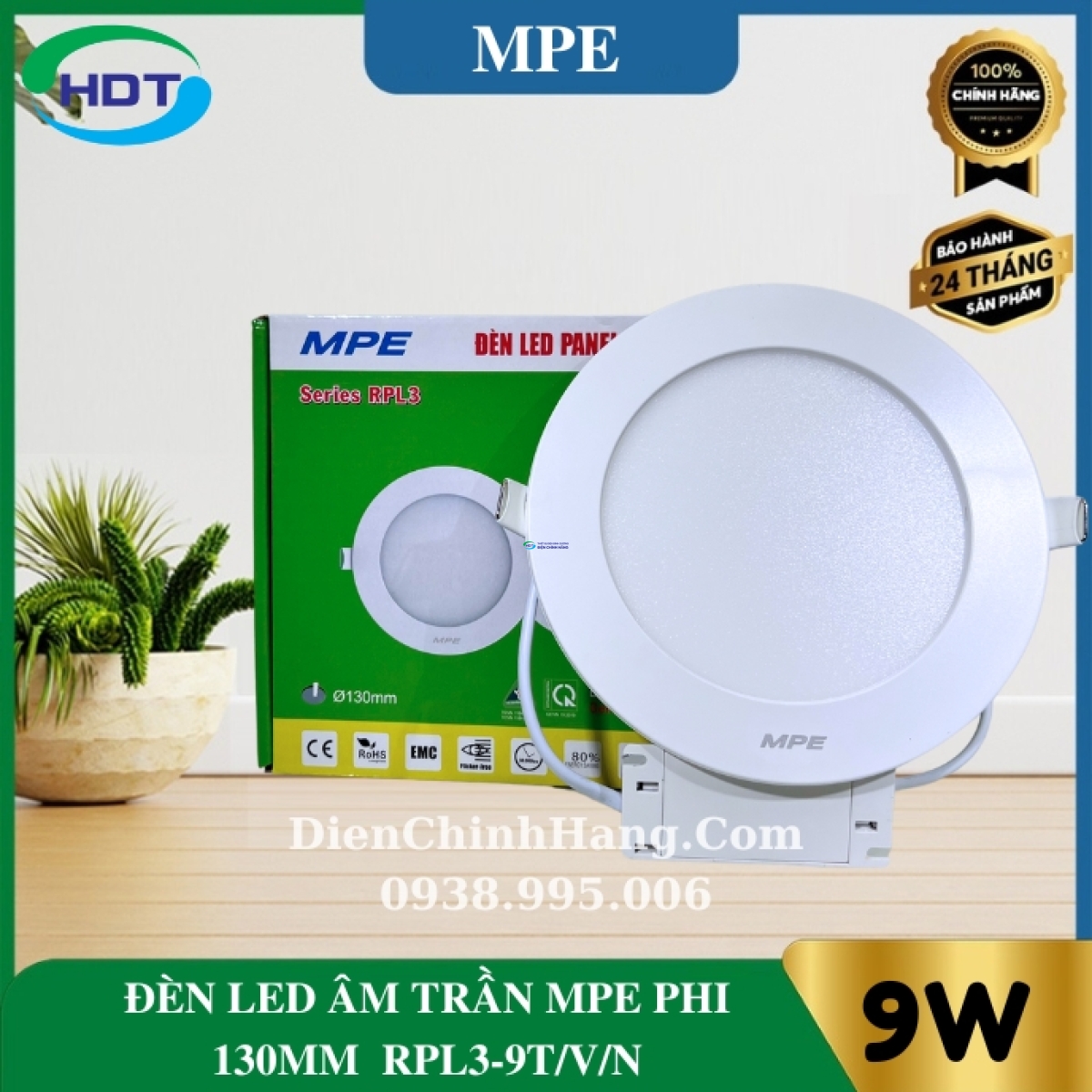 Đèn Led Âm Trần MPE 9W Tròn RPL3-9T/V/N