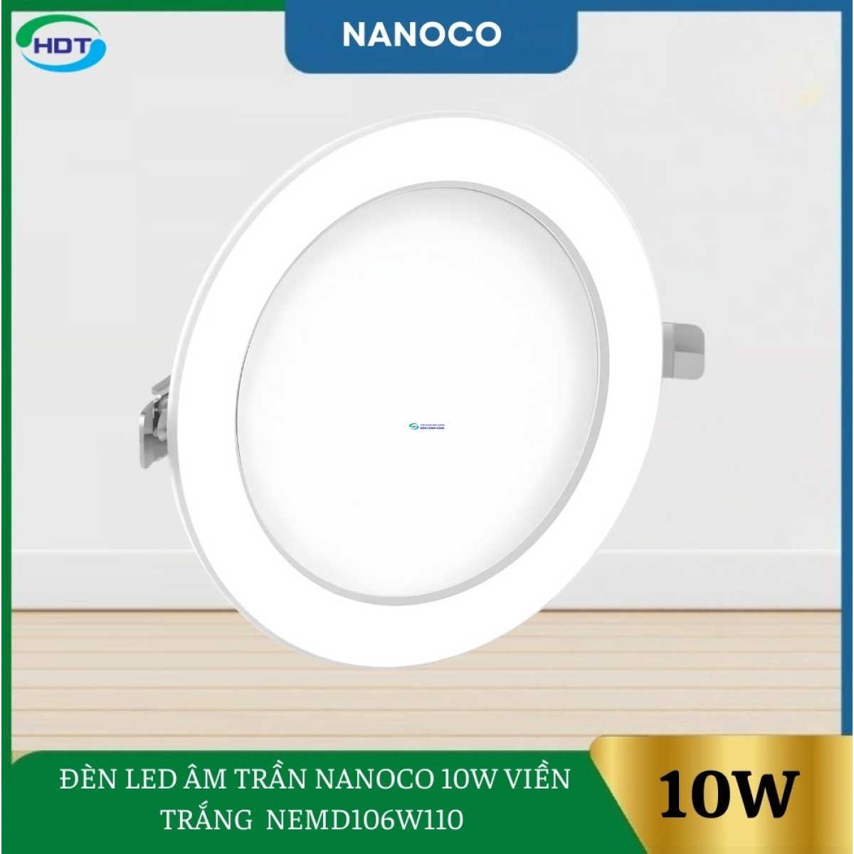 Đèn Led Âm Trần Nanoco 10W Viền Trắng NEMD106W110 