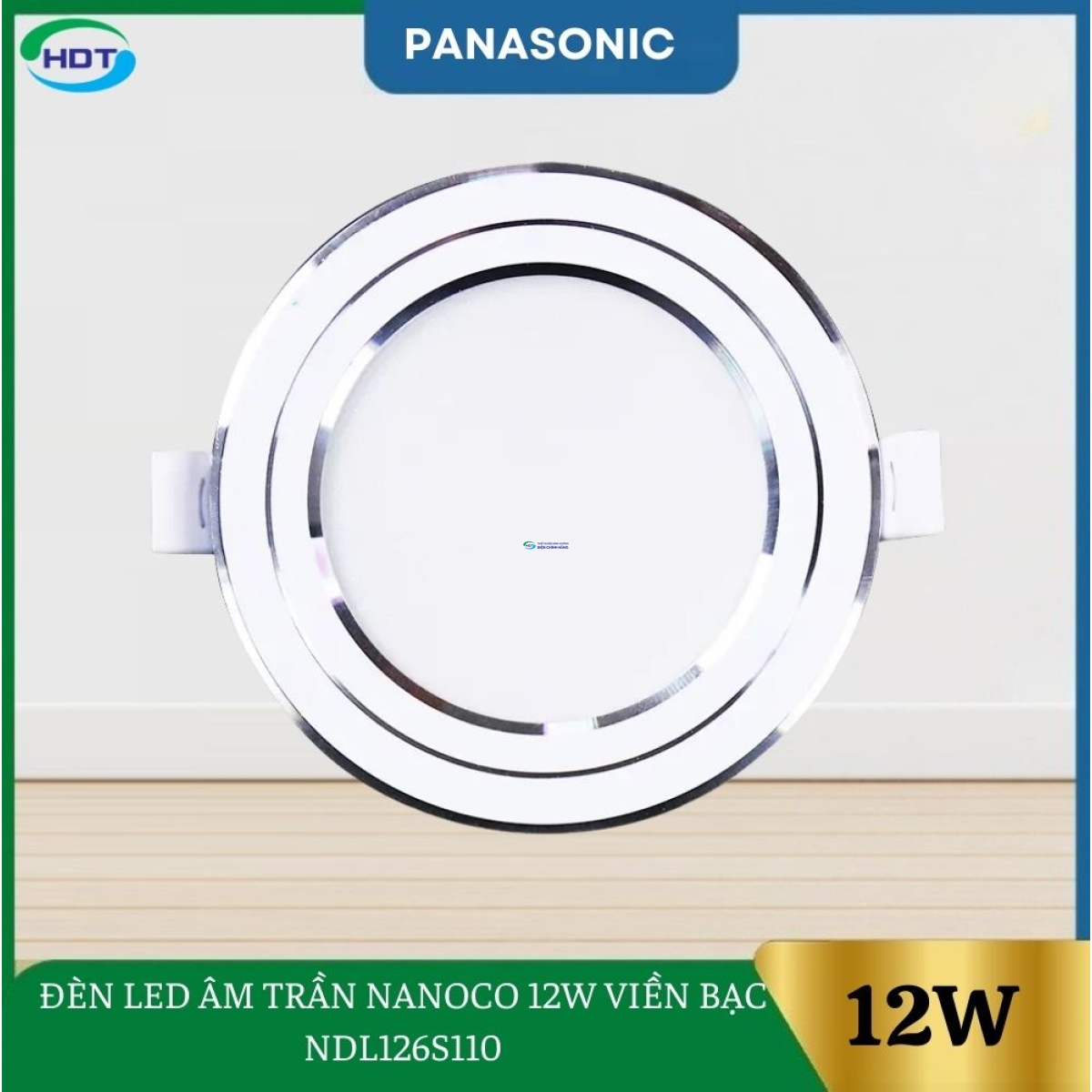 Đèn Led Âm Trần Nanoco 12W Viền Bạc NDL126S110