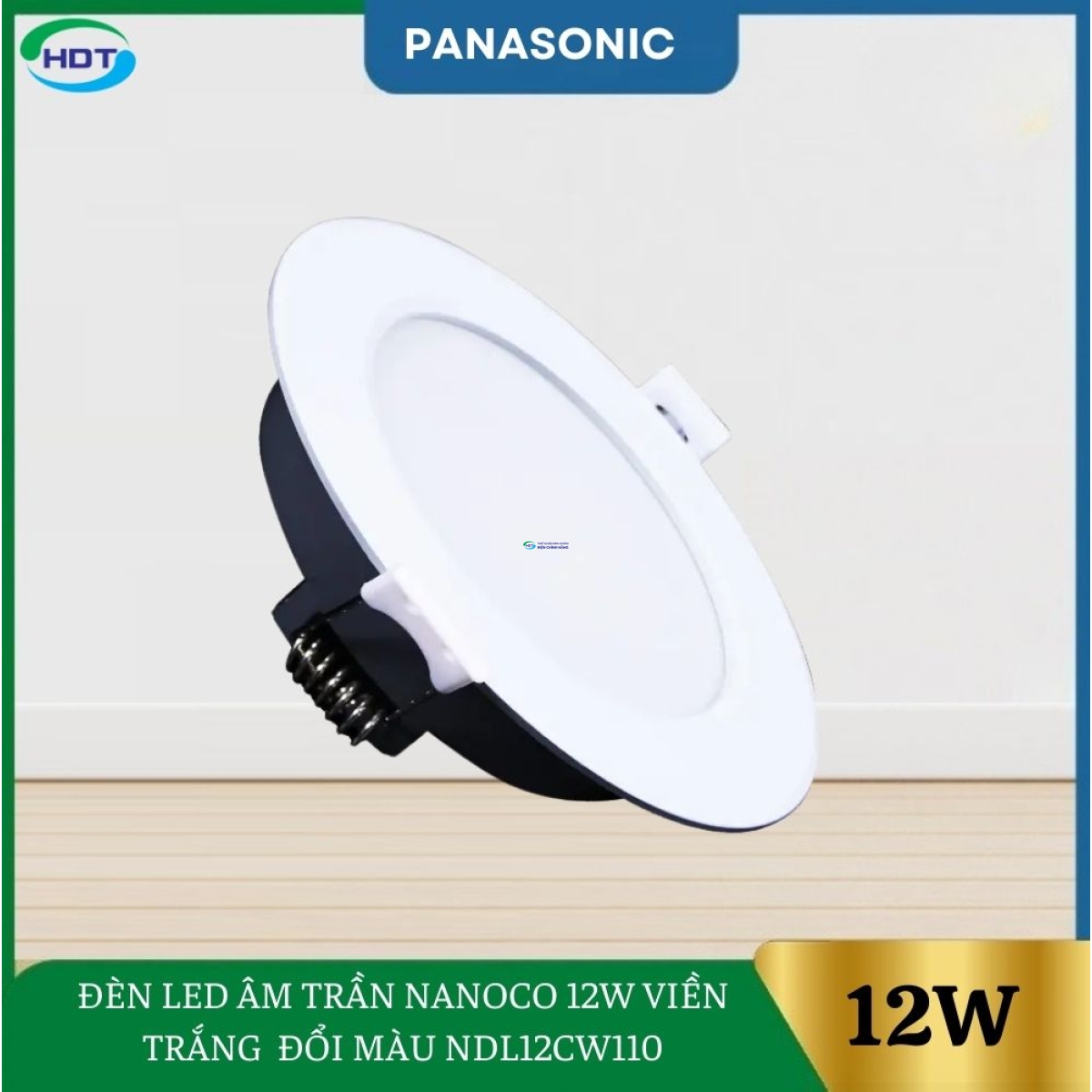 Đèn Led Âm Trần Nanoco 12W Viền Trắng Đổi Màu NDL12CW110